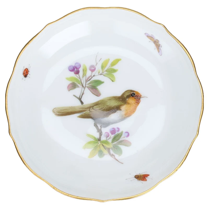 Mokkatasse mit Untere Motiv Vögel mit Insekten Knaufzeit I.W