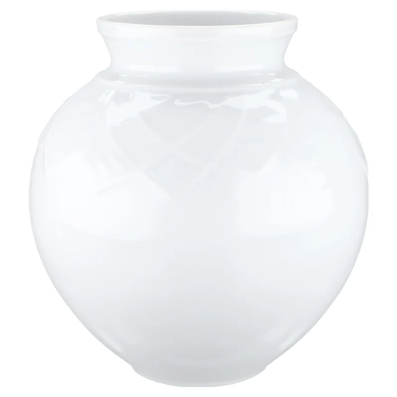 Vase bauchig weiß Reliefdekor Modell 6234