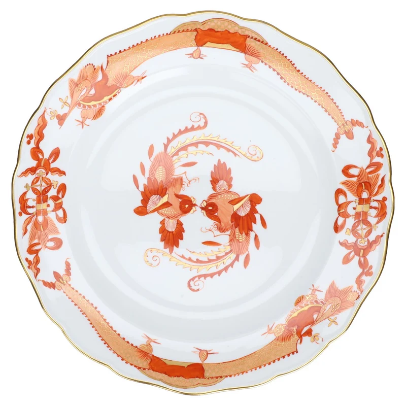 Speiseteller Reicher Drache rot gold schattiert