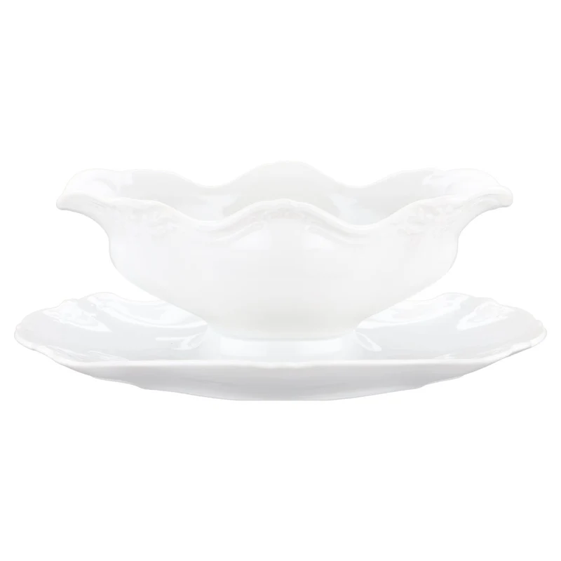 Sauciere mit Teller einteilig