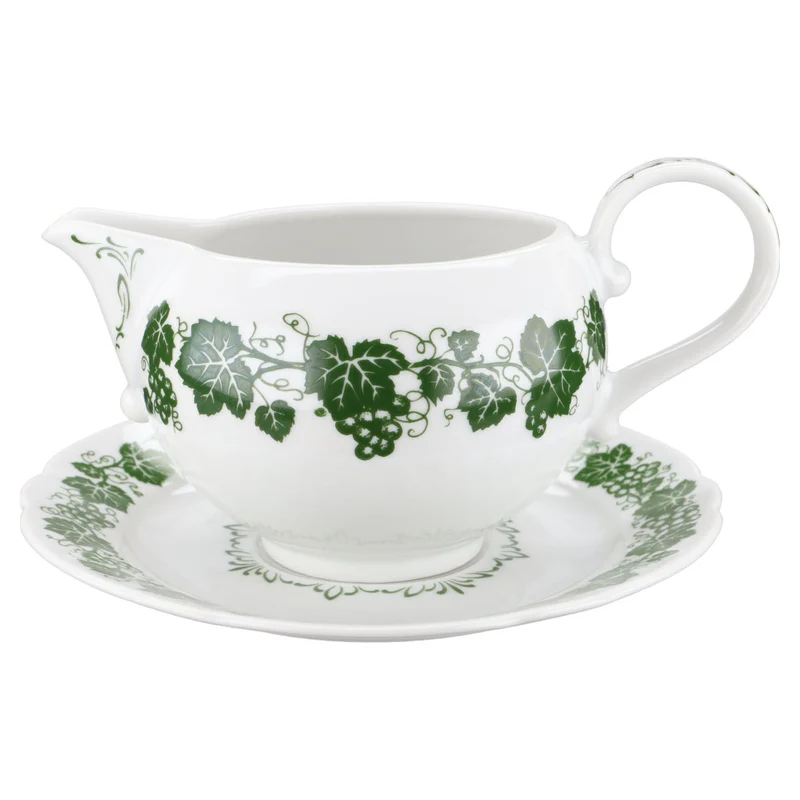 Sauciere mit Teller 2-tlg gerade Rand