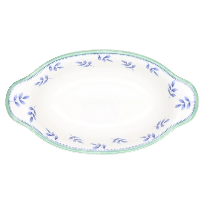 Auflaufform klein oval mit Griffen Schiffenform