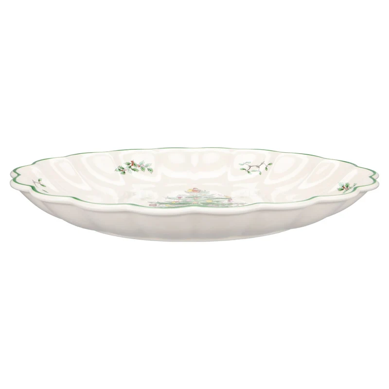 Servierplatte oval welliger Rand