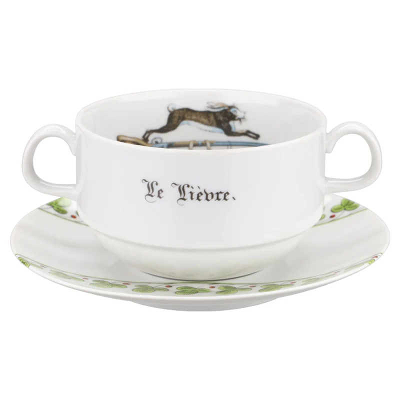 Bouillon- Suppentasse mit Untere Le Lièvre