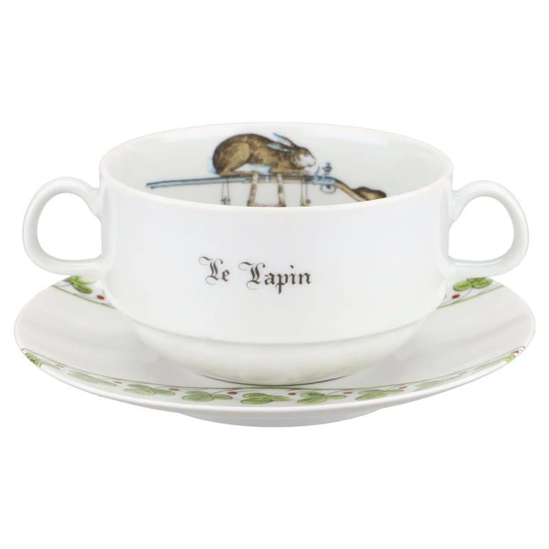 Bouillon- Suppentasse mit Untere Le Lapin