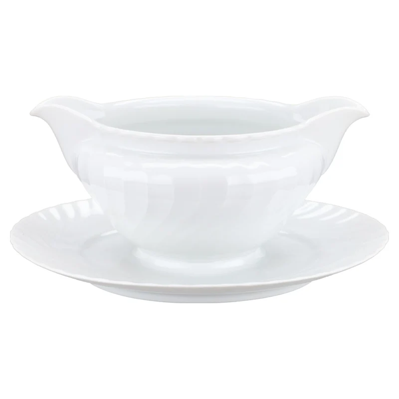 Sauciere mit Teller einteilig